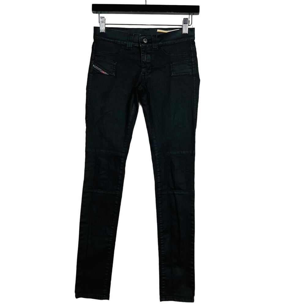 Diesel Jegonfire Wax Jegging Black Low Waist Casual - 25